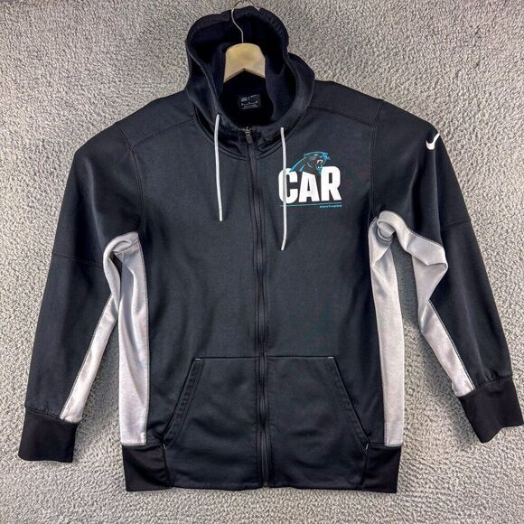 Nike Carolina Panthers Sideline‎ Hoodie Mens Medium Black Outdoor NFL NKBW-191N - Picture 1 of 15